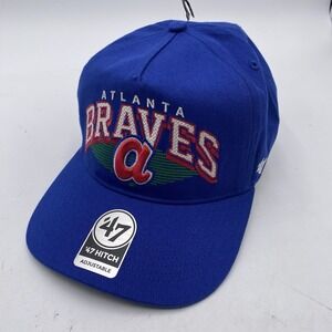 Atlanta Braves Hat '47 Brand Hitch SnapBack Throwback Logo Blue Classic New NWT